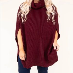 Like You Mean It Poncho, Dark Burgundy